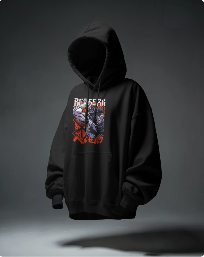 🖤 Berserk Guts Hoodie | 300 GSM Heavy Fleece | Embrace the Darkness, Wear the Strength ⚡